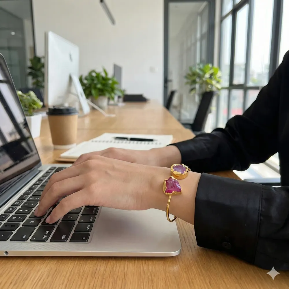 Colour Stone Cuff Bracelet
